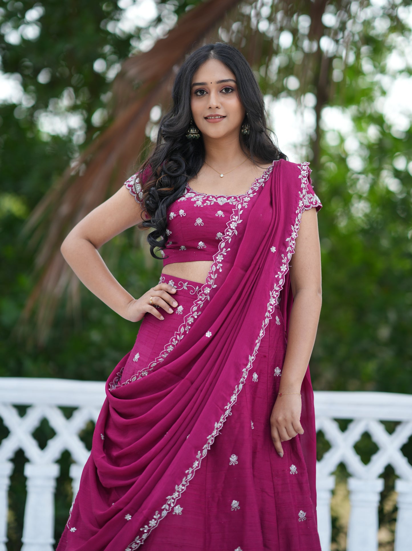 Burgundy Lehanga - Bridal