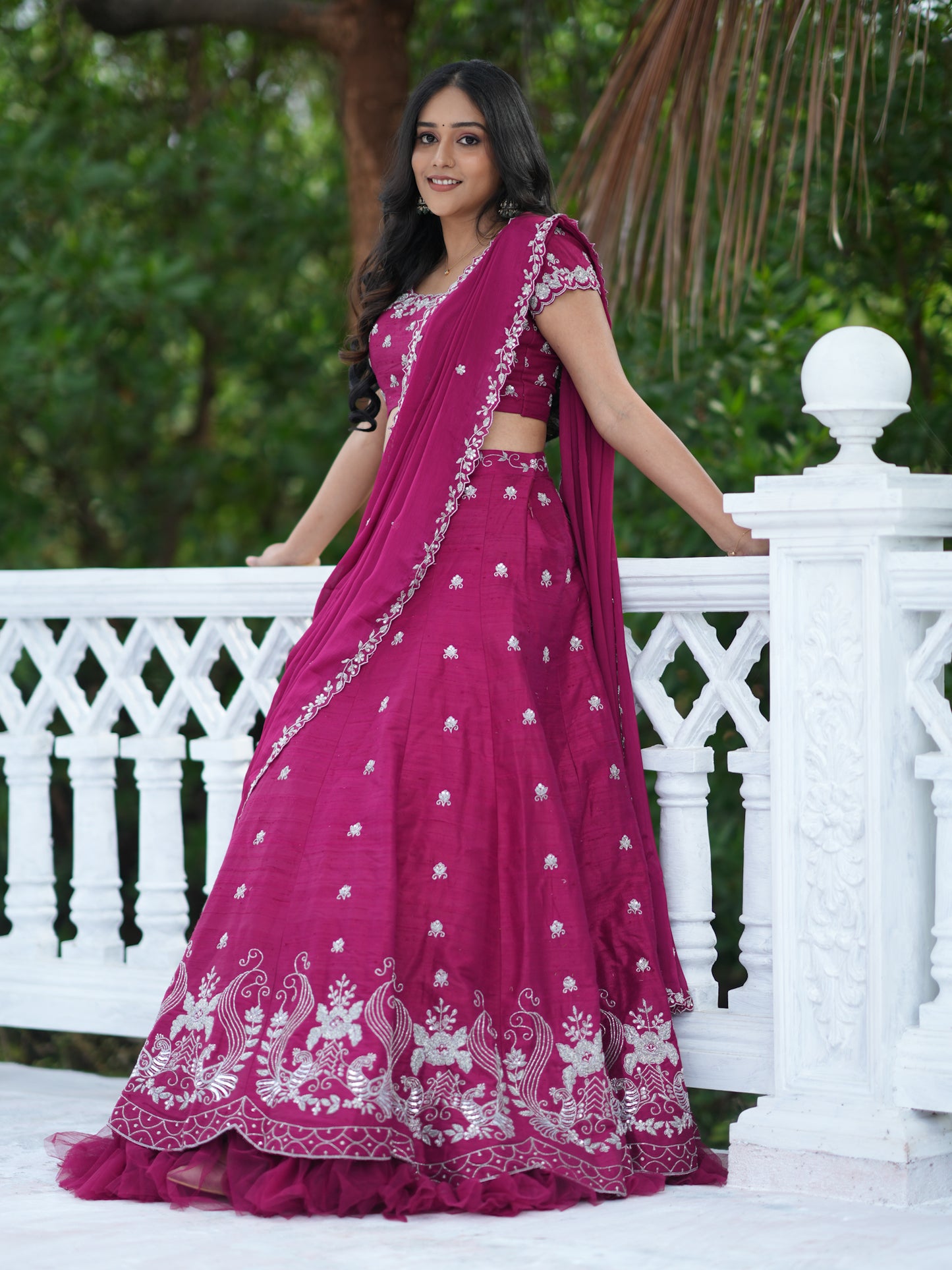 Burgundy Lehanga - Bridal