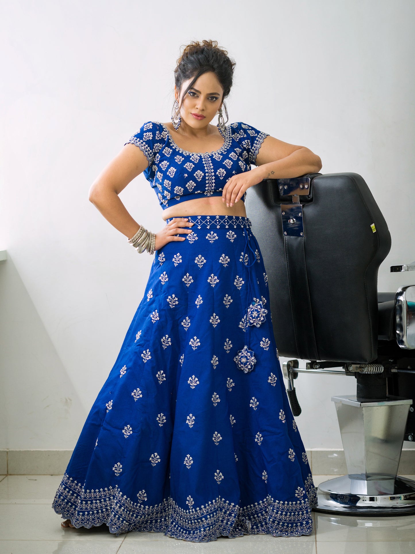 Blue Lehanga featuring Nandita Swetha